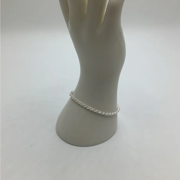 925 Italy 6.75 Inch Rope Bracelet New Without Tag - Picture 5 of 9